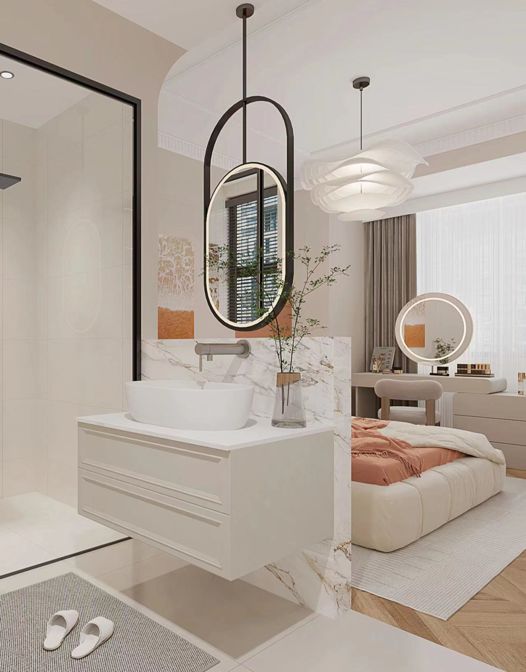 640-13 卫生间门对床怎么解决?