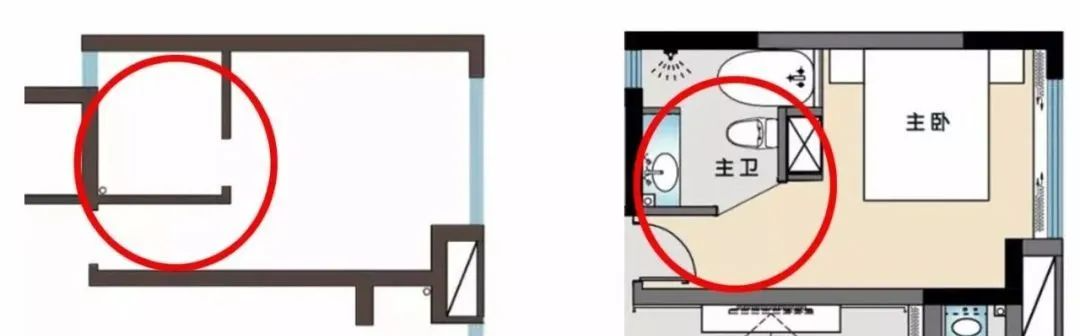 640-7 卫生间门对床怎么解决?