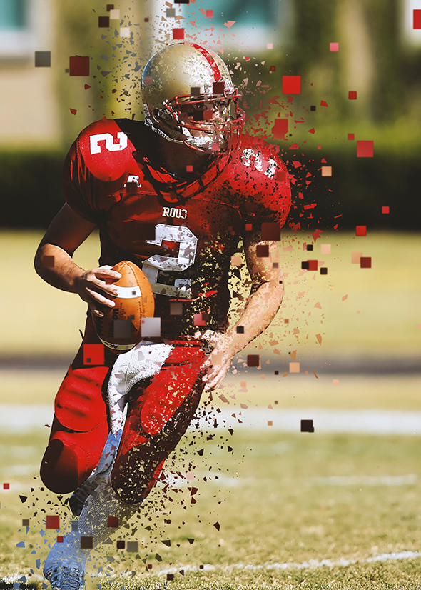 PS特效飞溅粒子动作插件 3D立体碎片颗粒玻璃片/一键飞溅碎片特效