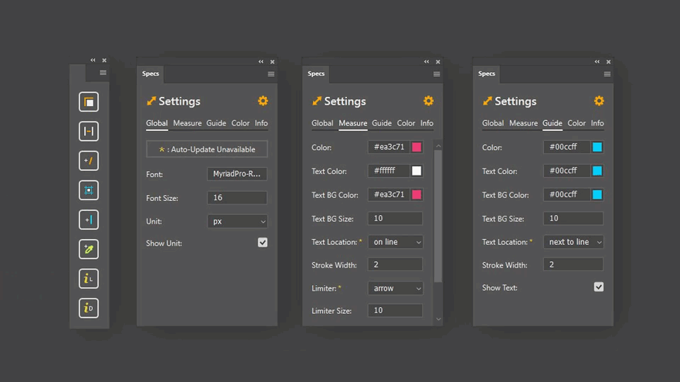 640-1 PS一键尺寸标注工具插件