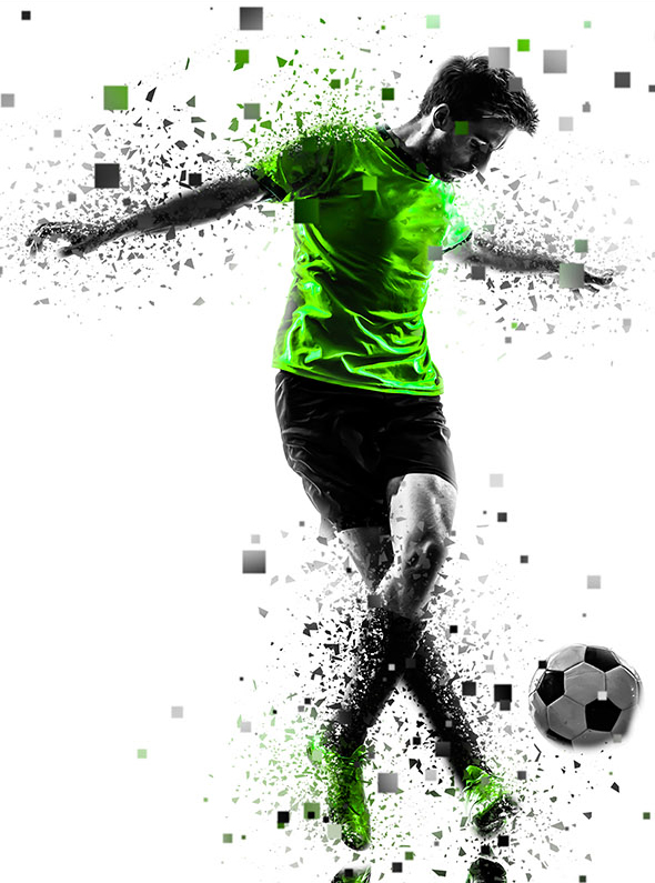 PS特效飞溅粒子动作插件 3D立体碎片颗粒玻璃片/一键飞溅碎片特效