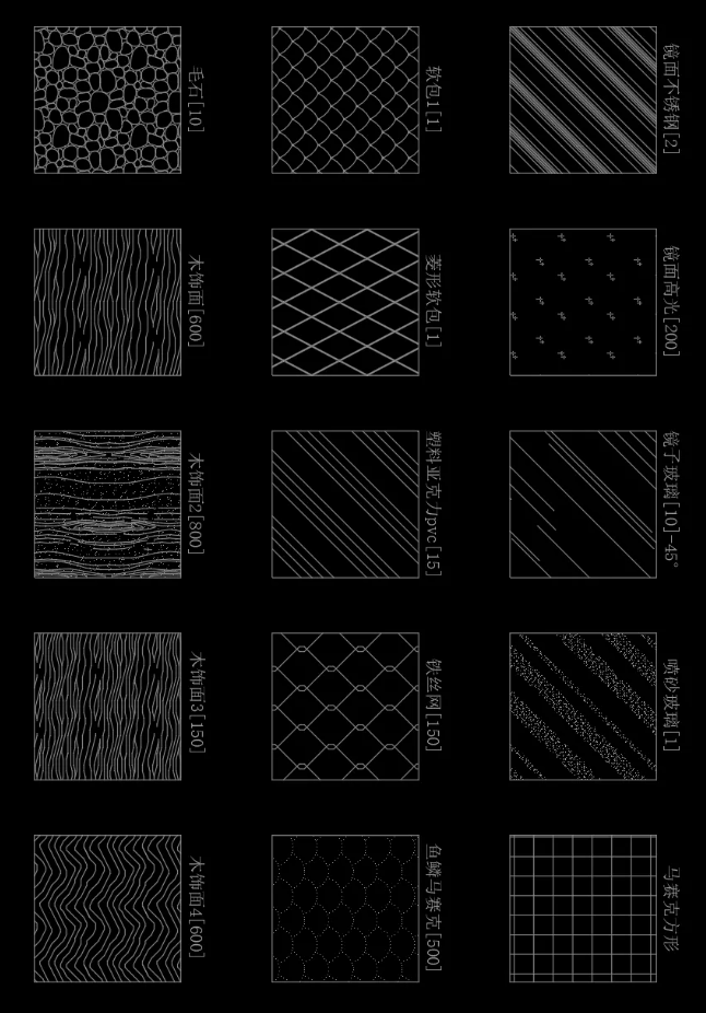 设计师常用700个中文名CAD填充图案合集