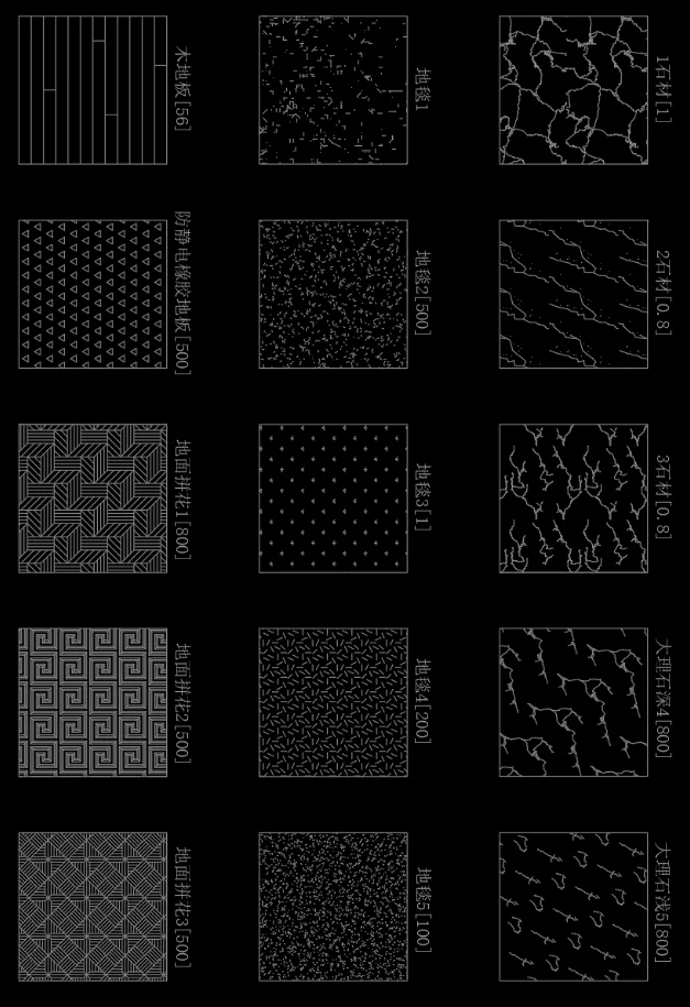 设计师常用700个中文名CAD填充图案合集