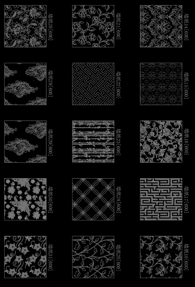 设计师常用700个中文名CAD填充图案合集