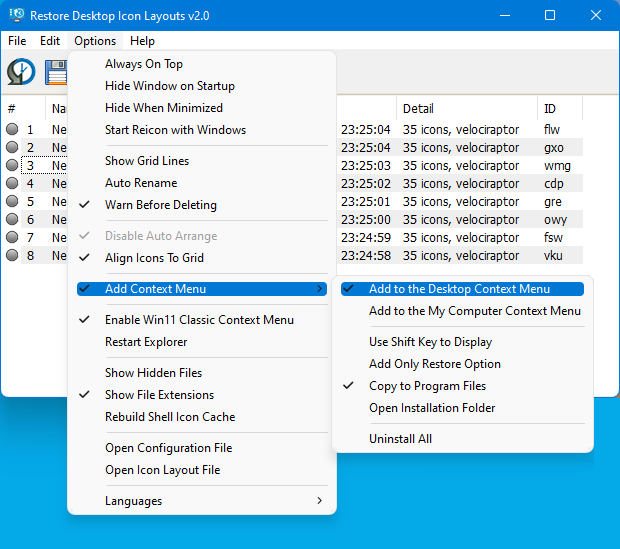 f16011b5c0fa5ae226f810a3ba5d9d44 ReIcon v2.0(恢复桌面图标布局)