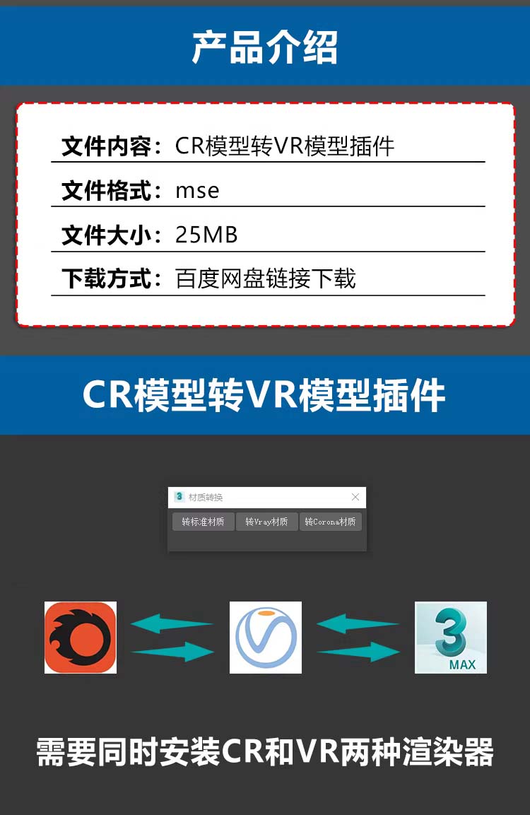 3DMAX材质模型互转插件CR转VR Vray转 Corona一键转换附教程