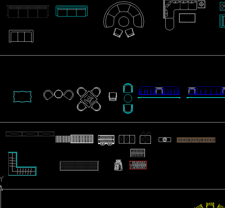 cad图库柜子灯具家具橱柜室内家装施工图平面立面模图块素材大全