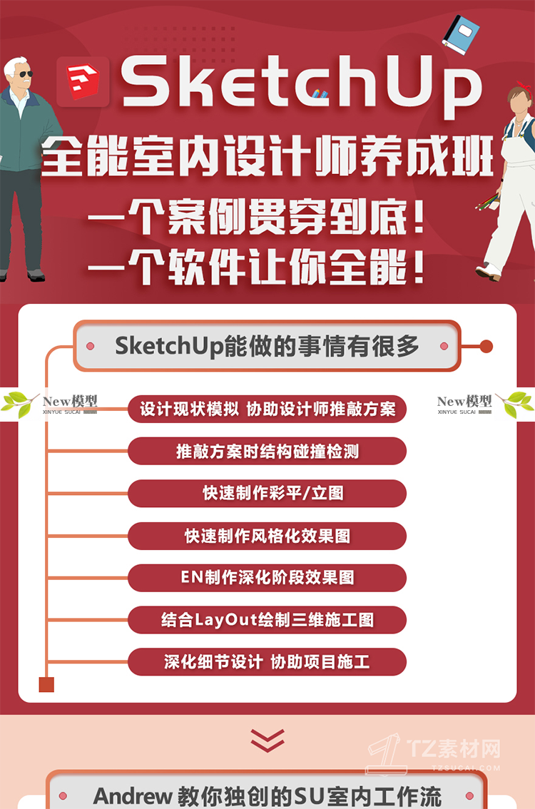 O1CN01i6Rf4e1Xjj1dDa6tt_1941722960 SketchUp全能室内设计师养成班建模篇建模彩平立面图制作渲染方案