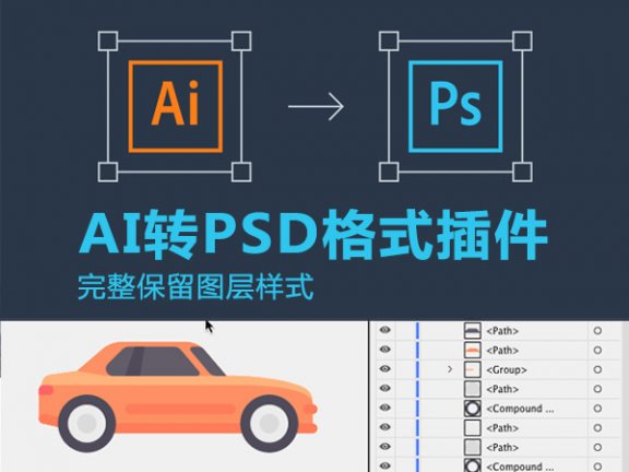 Ai转PSD格式完美保留图层样式脚本插件 Illustrator(AI)转PS插件