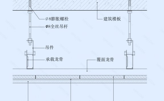 木饰面吊顶天花节点图