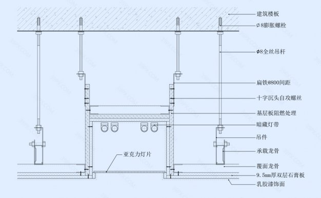 亚克力吊顶天花节点图