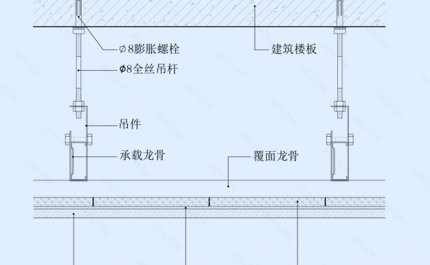 木饰面吊顶天花节点图