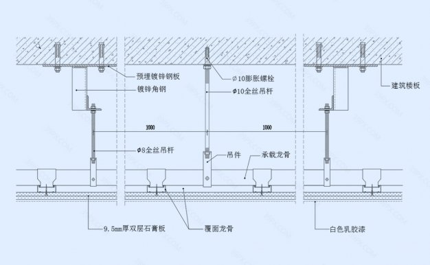 反支撑工艺天花节点图二