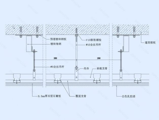 反支撑工艺天花节点图二
