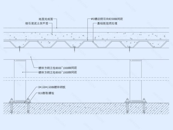 钢架地台节点图