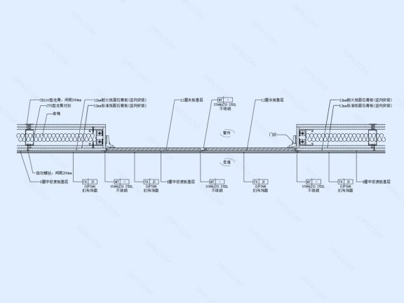走道管井门大样图（横剖/竖剖）