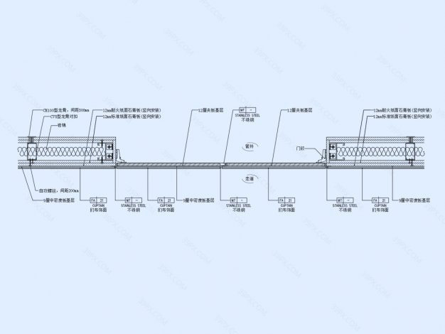 走道管井门大样图（横剖/竖剖）